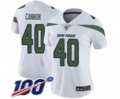 Women's New York Jets #40 Trenton Cannon White Vapor Untouchable Limited Player 100th Season Football Jersey