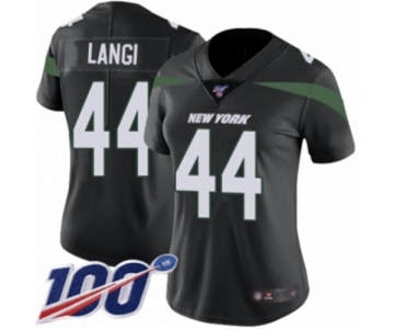 Women's New York Jets #44 Harvey Langi Black Alternate Vapor Untouchable Limited Player 100th Season Football Jersey