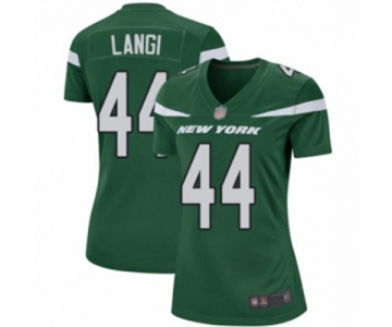 Women's New York Jets #44 Harvey Langi Game Green Team Color Football Jersey