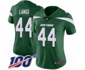 Women's New York Jets #44 Harvey Langi Green Team Color Vapor Untouchable Limited Player 100th Season Football Jersey