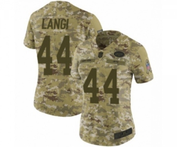 Women's New York Jets #44 Harvey Langi Limited Camo 2018 Salute to Service Football Jersey