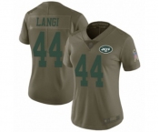 Women's New York Jets #44 Harvey Langi Limited Olive 2017 Salute to Service Football Jersey