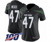 Women's New York Jets #47 Trevon Wesco Black Alternate Vapor Untouchable Limited Player 100th Season Football Jersey