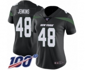 Women's New York Jets #48 Jordan Jenkins Black Alternate Vapor Untouchable Limited Player 100th Season Football Jersey