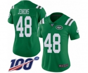 Women's New York Jets #48 Jordan Jenkins Limited Green Rush Vapor Untouchable 100th Season Football Jersey