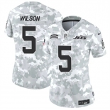 Women's New York Jets #5 Garrett Wilson 2024 F.U.S.E Arctic Camo Salute To Service Limited Stitched Jersey