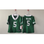 Women's New York Jets #5 Garrett Wilson Green 2024 FU.S.E Vapor Football Stitched Jersey