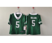 Women's New York Jets #5 Garrett Wilson Green 2024 FU.S.E Vapor Football Stitched Jersey