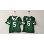 Women's New York Jets #5 Garrett Wilson Green Vapor Football Stitched Jersey