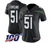 Women's New York Jets #51 Brandon Copeland Black Alternate Vapor Untouchable Limited Player 100th Season Football Jersey