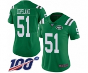 Women's New York Jets #51 Brandon Copeland Limited Green Rush Vapor Untouchable 100th Season Football Jersey