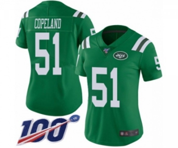 Women's New York Jets #51 Brandon Copeland Limited Green Rush Vapor Untouchable 100th Season Football Jersey