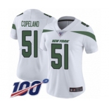 Women's New York Jets #51 Brandon Copeland White Vapor Untouchable Limited Player 100th Season Football Jersey