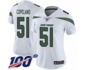 Women's New York Jets #51 Brandon Copeland White Vapor Untouchable Limited Player 100th Season Football Jersey