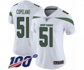 Women's New York Jets #51 Brandon Copeland White Vapor Untouchable Limited Player 100th Season Football Jersey