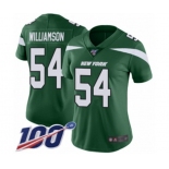 Women's New York Jets #54 Avery Williamson Green Team Color Vapor Untouchable Limited Player 100th Season Football Jersey