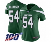 Women's New York Jets #54 Avery Williamson Green Team Color Vapor Untouchable Limited Player 100th Season Football Jersey