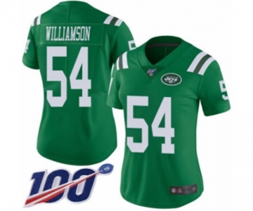 Women's New York Jets #54 Avery Williamson Limited Green Rush Vapor Untouchable 100th Season Football Jersey