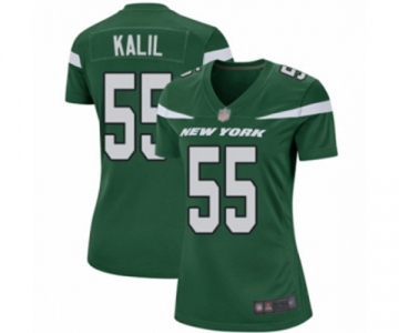 Women's New York Jets #55 Ryan Kalil Game Green Team Color Football Jersey