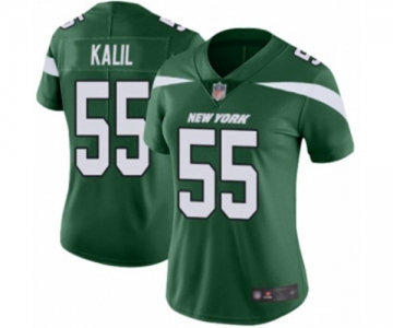 Women's New York Jets #55 Ryan Kalil Green Team Color Vapor Untouchable Limited Player Football Jersey