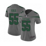 Women's New York Jets #55 Ryan Kalil Limited Gray Inverted Legend Football Jersey