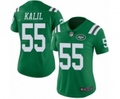 Women's New York Jets #55 Ryan Kalil Limited Green Rush Vapor Untouchable Football Jersey