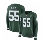 Women's New York Jets #55 Ryan Kalil Limited Green Therma Long Sleeve Football Jersey