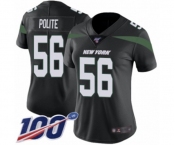 Women's New York Jets #56 Jachai Polite Black Alternate Vapor Untouchable Limited Player 100th Season Football Jersey