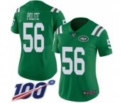 Women's New York Jets #56 Jachai Polite Limited Green Rush Vapor Untouchable 100th Season Football Jersey