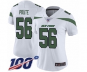 Women's New York Jets #56 Jachai Polite White Vapor Untouchable Limited Player 100th Season Football Jersey