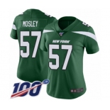 Women's New York Jets #57 C.J. Mosley Green Team Color Vapor Untouchable Limited Player 100th Season Football Jersey