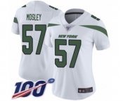 Women's New York Jets #57 C.J. Mosley White Vapor Untouchable Limited Player 100th Season Football Jersey