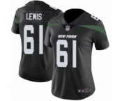 Women's New York Jets #61 Alex Lewis Black Alternate Vapor Untouchable Limited Player Football Jerse