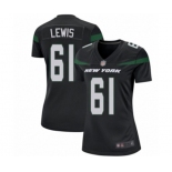 Women's New York Jets #61 Alex Lewis Game Black Alternate Football Jersey