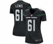 Women's New York Jets #61 Alex Lewis Game Black Alternate Football Jersey