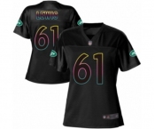 Women's New York Jets #61 Alex Lewis Game Black Fashion Football Jersey