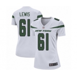 Women's New York Jets #61 Alex Lewis Game White Football Jersey