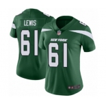 Women's New York Jets #61 Alex Lewis Green Team Color Vapor Untouchable Limited Player Football Jersey