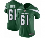 Women's New York Jets #61 Alex Lewis Green Team Color Vapor Untouchable Limited Player Football Jersey