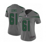 Women's New York Jets #61 Alex Lewis Limited Gray Inverted Legend Football Jersey