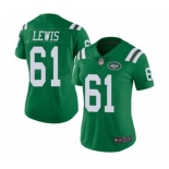 Women's New York Jets #61 Alex Lewis Limited Green Rush Vapor Untouchable Football Jersey