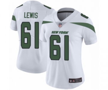 Women's New York Jets #61 Alex Lewis White Vapor Untouchable Limited Player Football Jersey