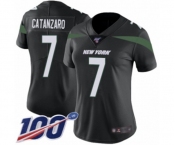 Women's New York Jets #7 Chandler Catanzaro Black Alternate Vapor Untouchable Limited Player 100th Season Football Jersey