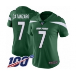 Women's New York Jets #7 Chandler Catanzaro Green Team Color Vapor Untouchable Limited Player 100th Season Football Jersey