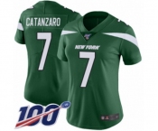 Women's New York Jets #7 Chandler Catanzaro Green Team Color Vapor Untouchable Limited Player 100th Season Football Jersey