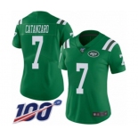 Women's New York Jets #7 Chandler Catanzaro Limited Green Rush Vapor Untouchable 100th Season Football Jersey