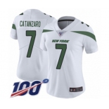 Women's New York Jets #7 Chandler Catanzaro White Vapor Untouchable Limited Player 100th Season Football Jersey