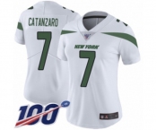 Women's New York Jets #7 Chandler Catanzaro White Vapor Untouchable Limited Player 100th Season Football Jersey