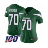 Women's New York Jets #70 Kelechi Osemele Green Team Color Vapor Untouchable Limited Player 100th Season Football Jersey