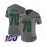 Women's New York Jets #70 Kelechi Osemele Limited Gray Inverted Legend 100th Season Football Jersey